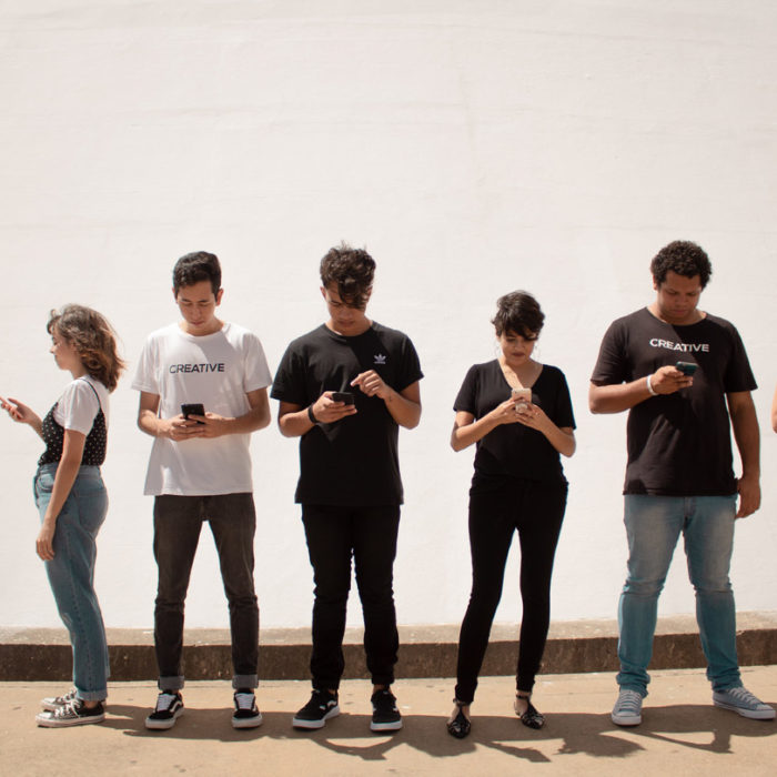 people on phones
