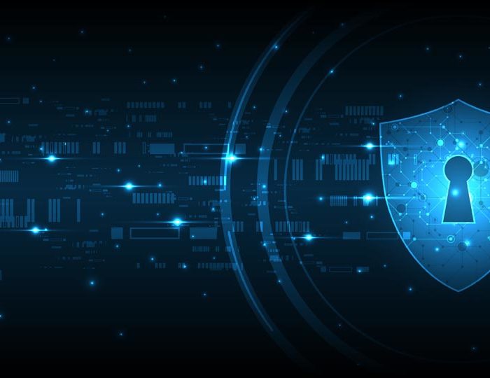 Protected guard shield security concept Security cyber digital Abstract technology background