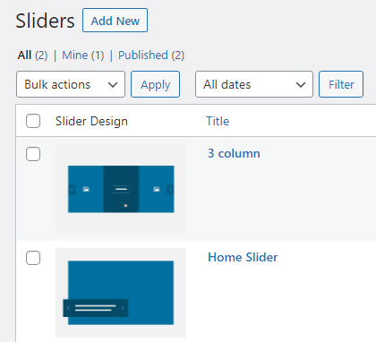 Sliders in WordPress
