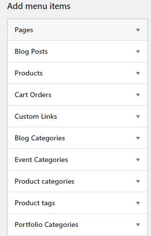 Adding menu items in WordPress