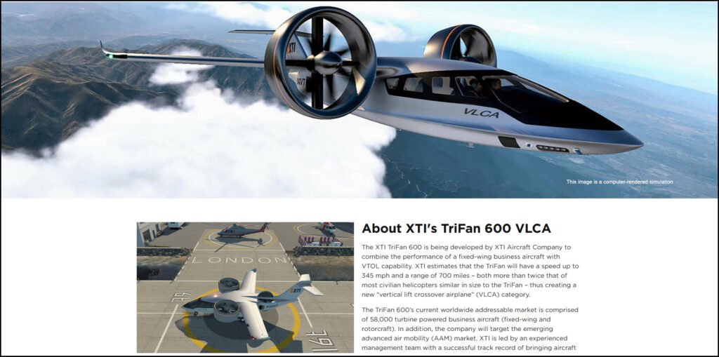 XTI Aircraft website