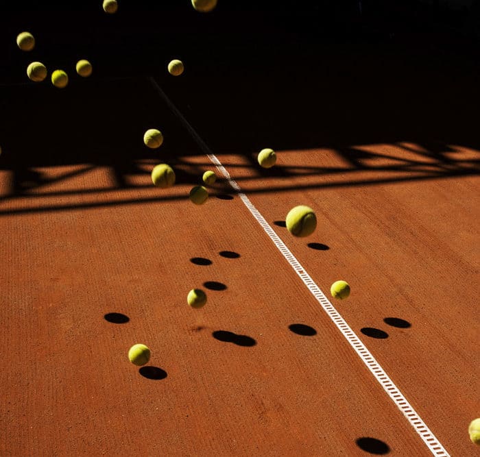 bouncing tennis balls